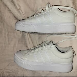 Adidas End Plastic Waste White Canvas Platform Sneakers